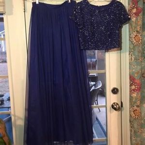 Adrianna Papell Blue Prom Dress